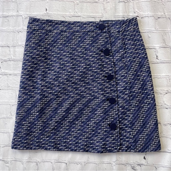 LOFT Outlet  Knit Skirt Women’s Cotton Accent Buttons Zip Close size 6 - Picture 11 of 12